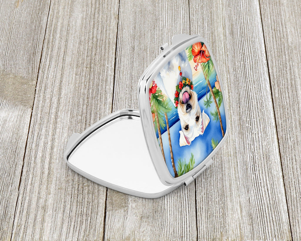 Sealyham Terrier Luau Compact Mirror Decorative Travel Makeup Mirror for Women Girls Gifts Pocket Makeup Mirror Folding Handheld