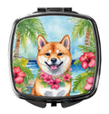 Shiba Inu Luau Compact Mirror Decorative Travel Makeup Mirror for Women Girls Gifts Pocket Makeup Mirror Folding Handheld