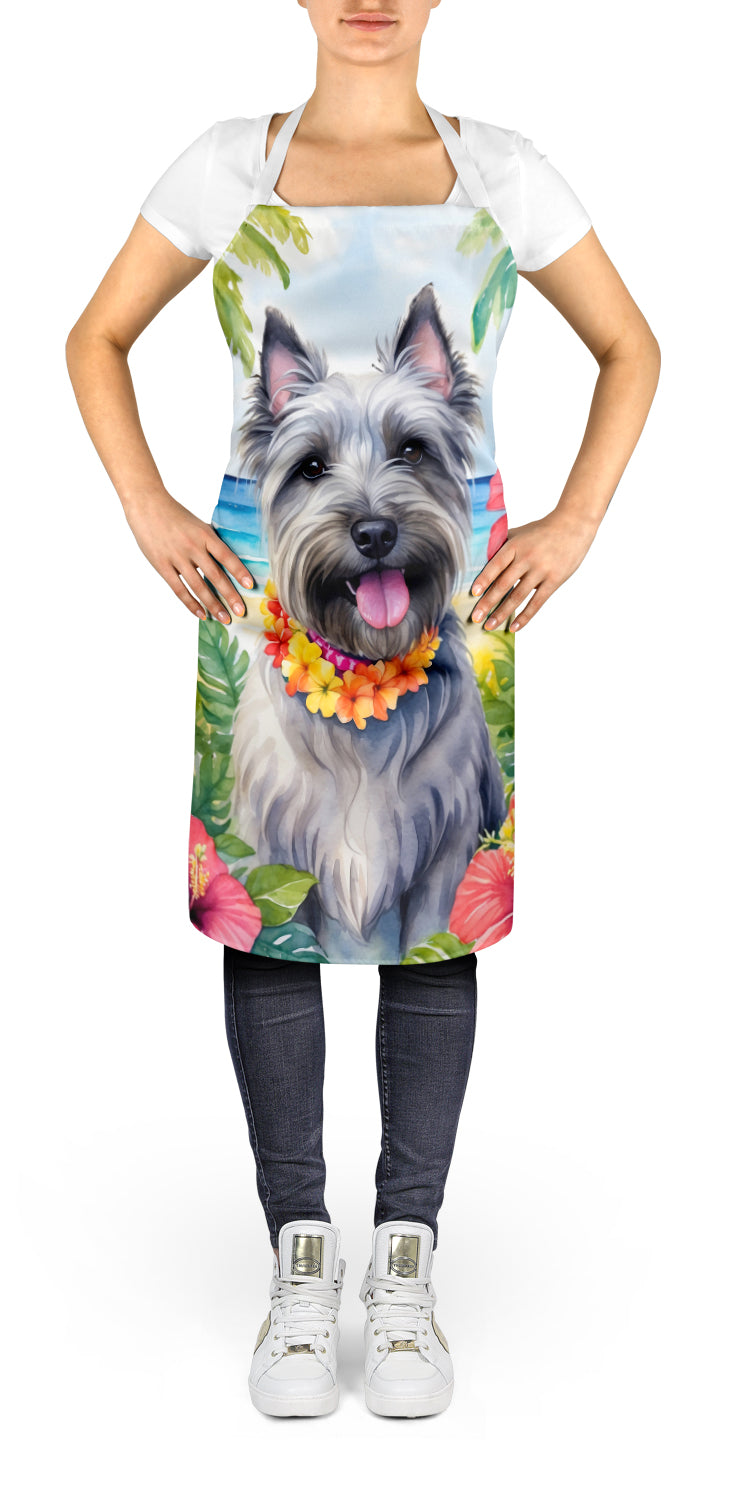 Skye Terrier Luau Apron Cooking Kitchen Server Baking Crafts Gardening for Adult Women Men, Unisex, Large, Multicolor