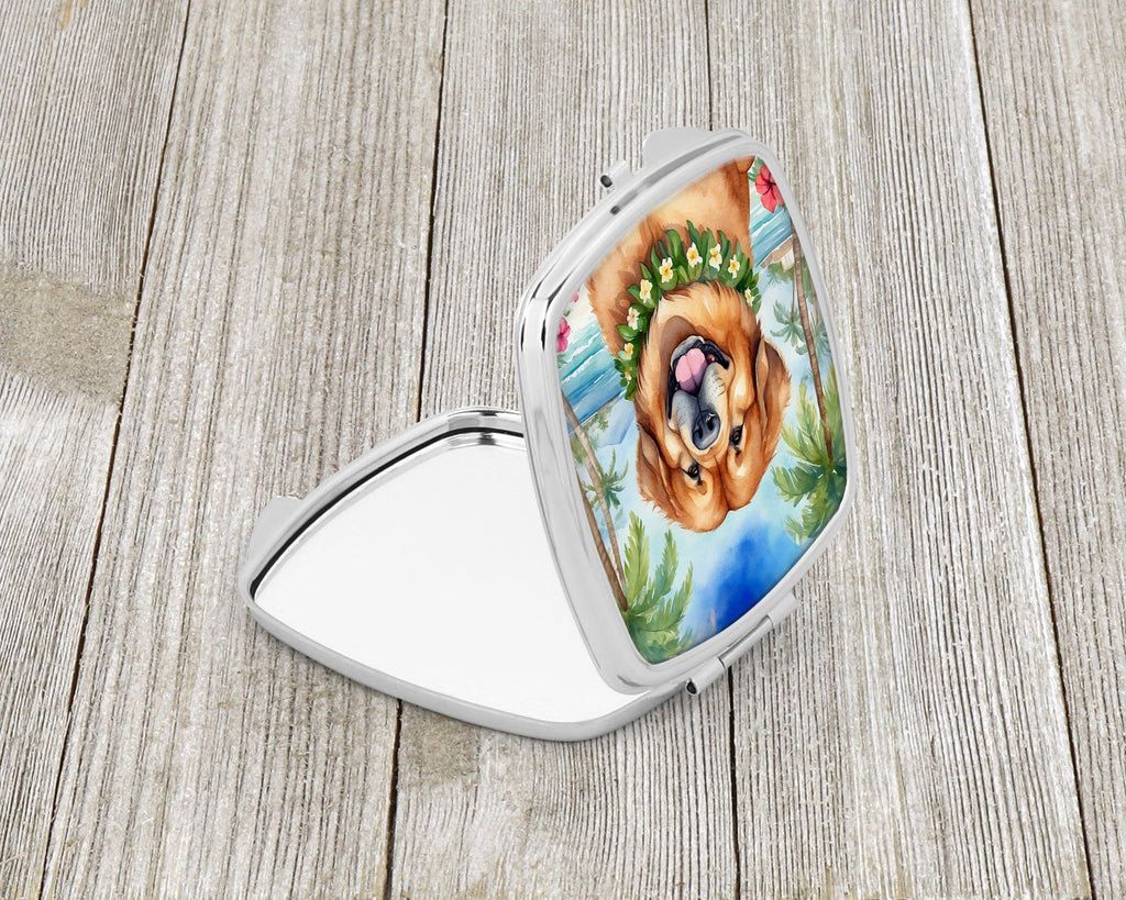 Tibetan Mastiff Luau Compact Mirror Decorative Travel Makeup Mirror for Women Girls Gifts Pocket Makeup Mirror Folding Handheld