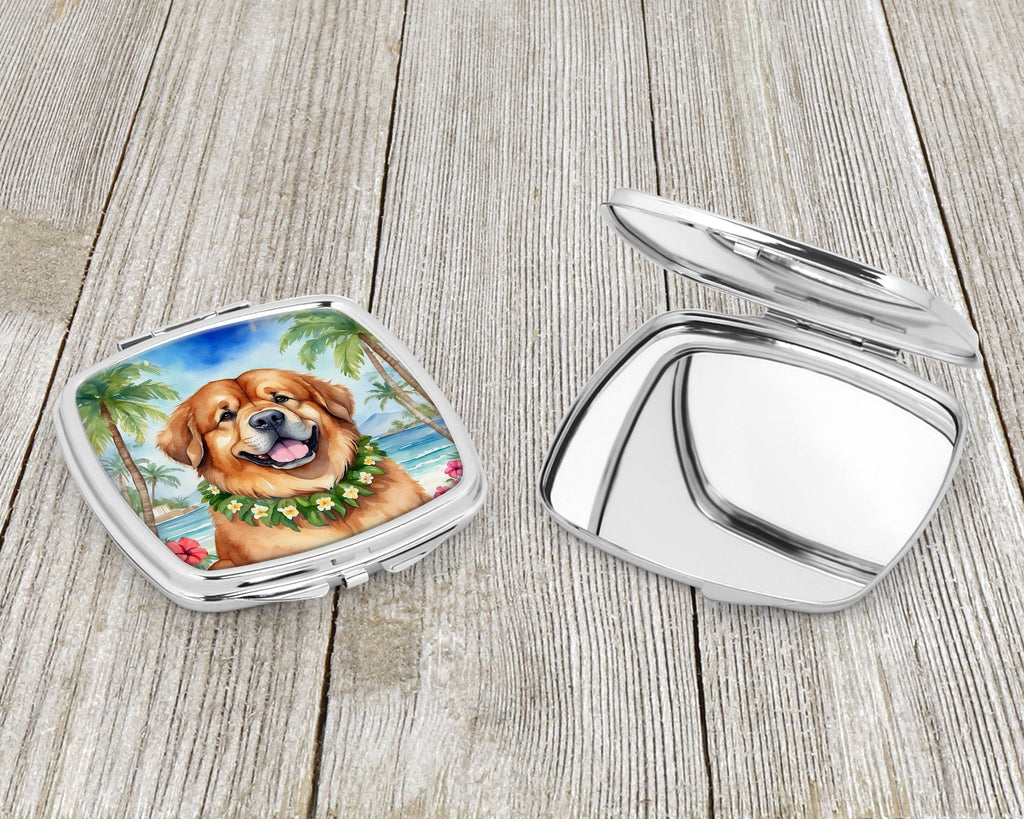 Tibetan Mastiff Luau Compact Mirror Decorative Travel Makeup Mirror for Women Girls Gifts Pocket Makeup Mirror Folding Handheld