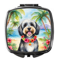 Tibetan Terrier Luau Compact Mirror Decorative Travel Makeup Mirror for Women Girls Gifts Pocket Makeup Mirror Folding Handheld
