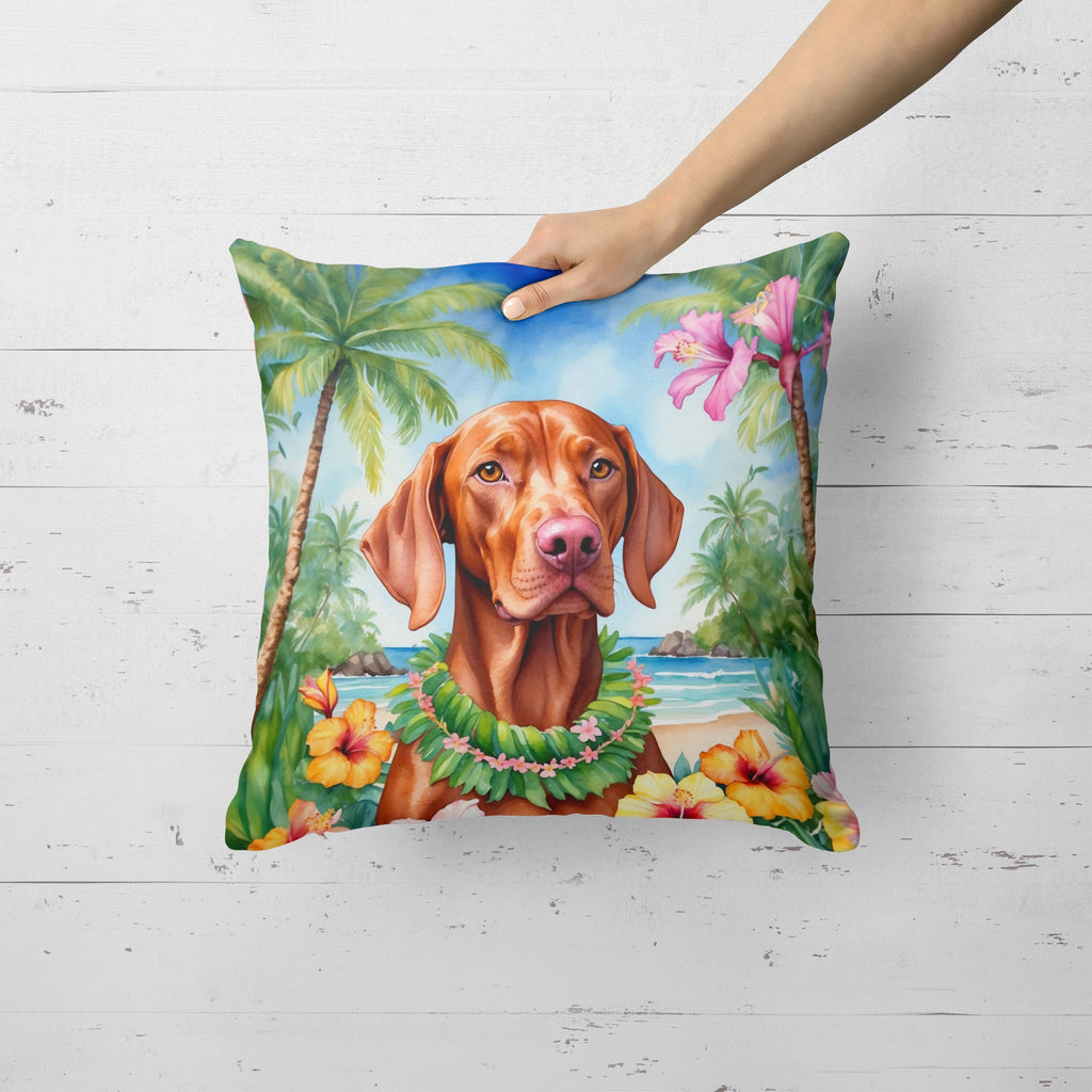 Vizsla Luau Decorative Throw Pillow 18x18 Indoor Outdoor Accent Cushion, Fabric Cover with Insert for Sofa, Bed, Porch & Living Room