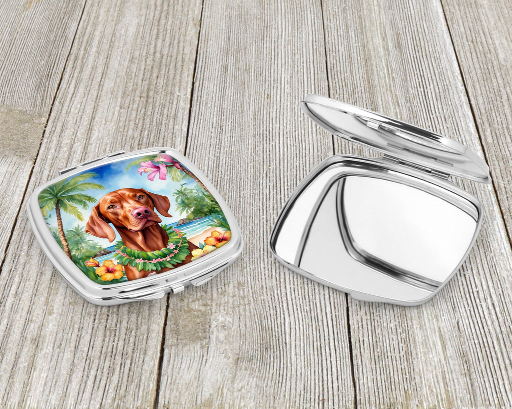 Vizsla Luau Compact Mirror Decorative Travel Makeup Mirror for Women Girls Gifts Pocket Makeup Mirror Folding Handheld