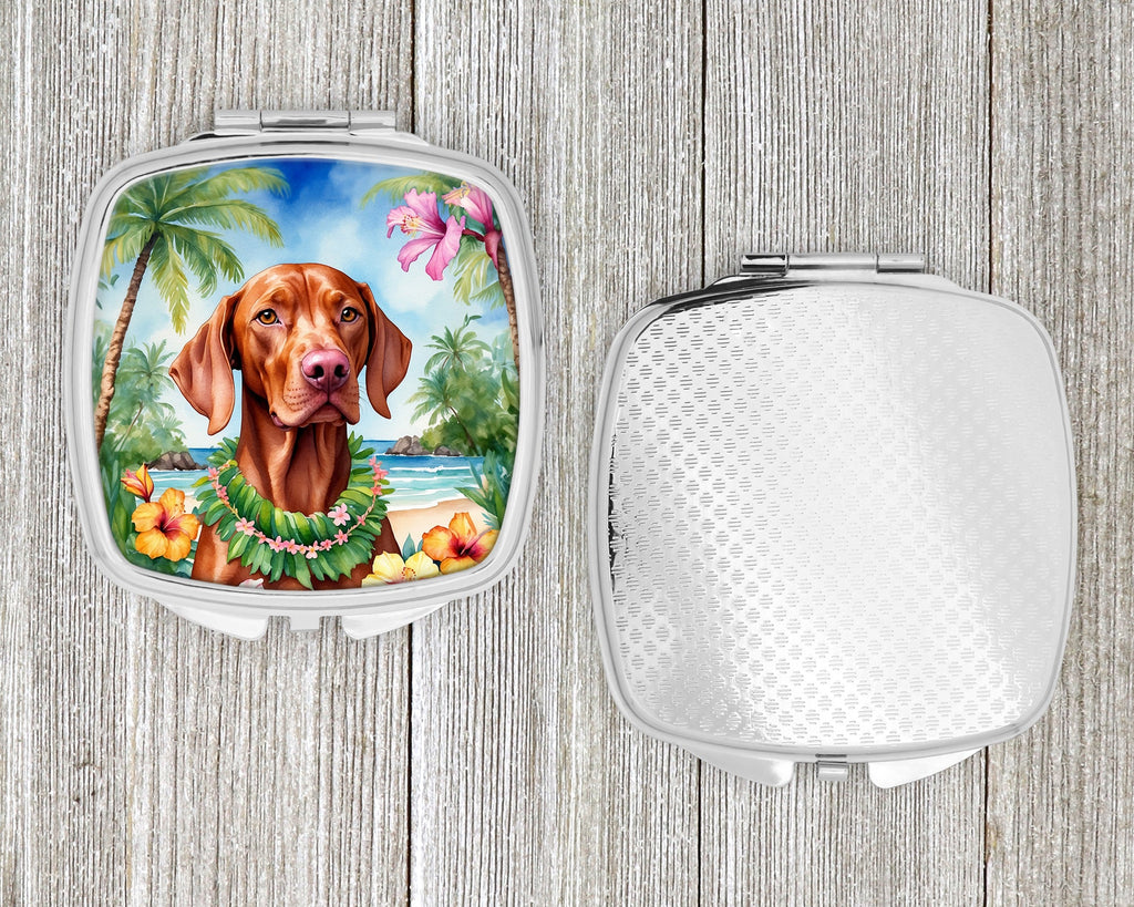 Vizsla Luau Compact Mirror Decorative Travel Makeup Mirror for Women Girls Gifts Pocket Makeup Mirror Folding Handheld