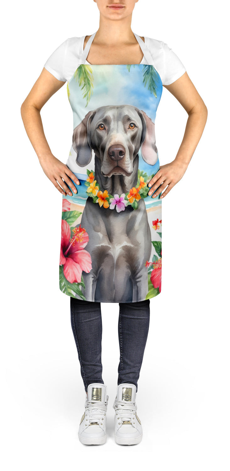 Weimaraner Luau Apron Cooking Kitchen Server Baking Crafts Gardening for Adult Women Men, Unisex, Large, Multicolor