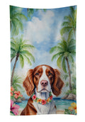 Welsh Springer Spaniel Luau Kitchen Towel Velour Plush Front and Cotton Loop Back Machine Washable