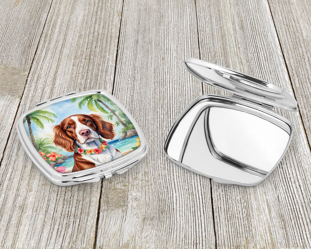Welsh Springer Spaniel Luau Compact Mirror Decorative Travel Makeup Mirror for Women Girls Gifts Pocket Makeup Mirror Folding Handheld