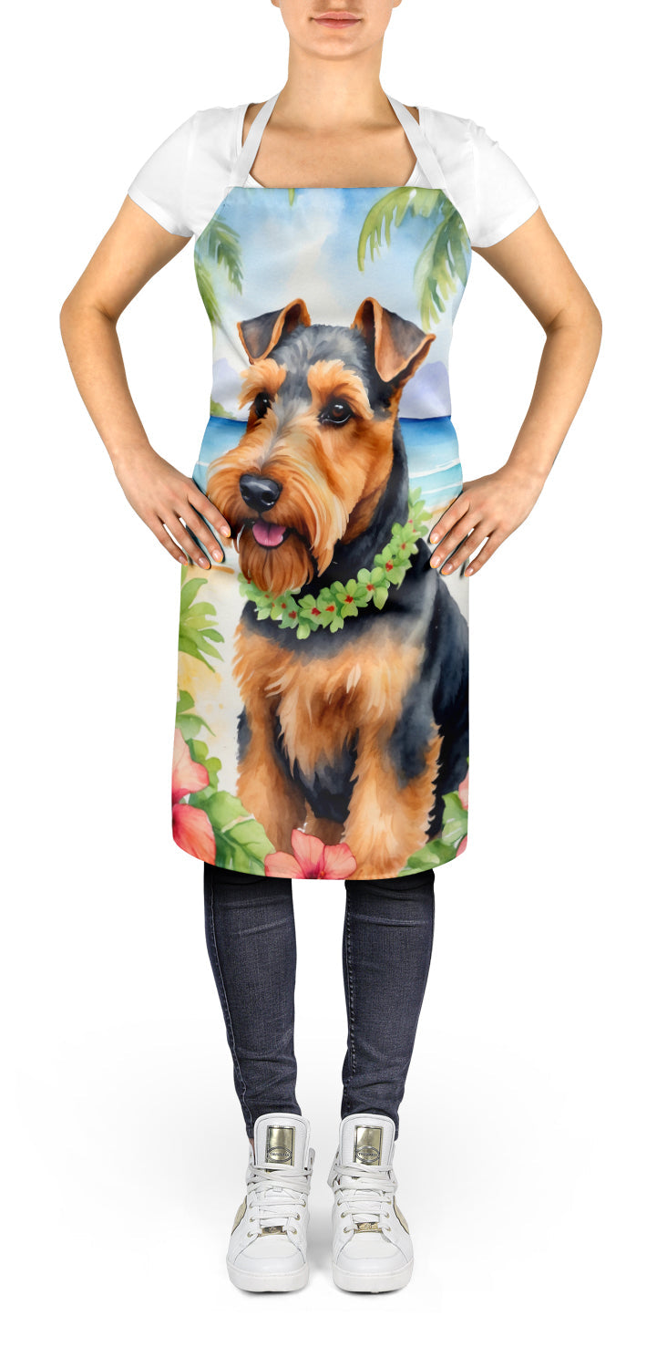 Welsh Terrier Luau Apron Cooking Kitchen Server Baking Crafts Gardening for Adult Women Men, Unisex, Large, Multicolor