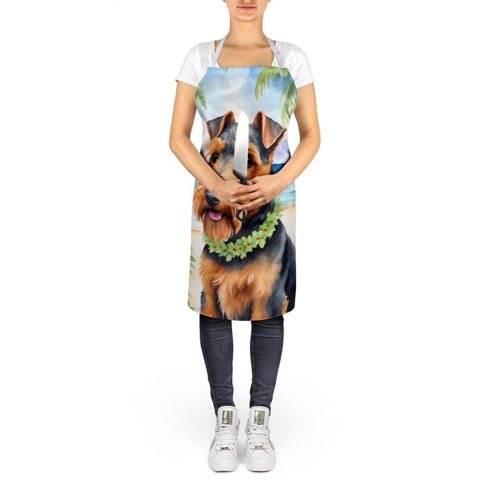 Welsh Terrier Luau Apron Cooking Kitchen Server Baking Crafts Gardening for Adult Women Men, Unisex, Large, Multicolor