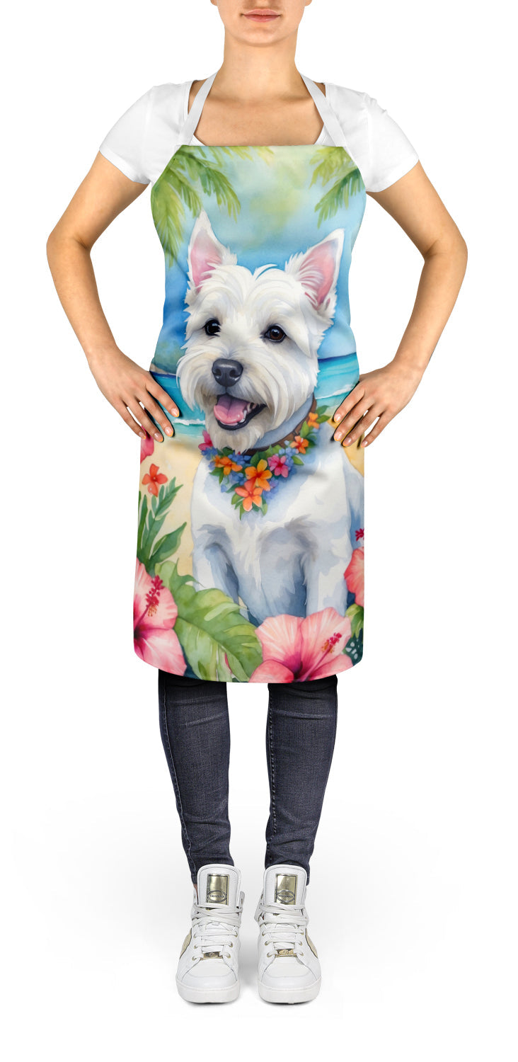Westie Luau Apron Cooking Kitchen Server Baking Crafts Gardening for Adult Women Men, Unisex, Large, Multicolor