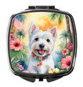 Westie Luau Compact Mirror Decorative Travel Makeup Mirror for Women Girls Gifts Pocket Makeup Mirror Folding Handheld