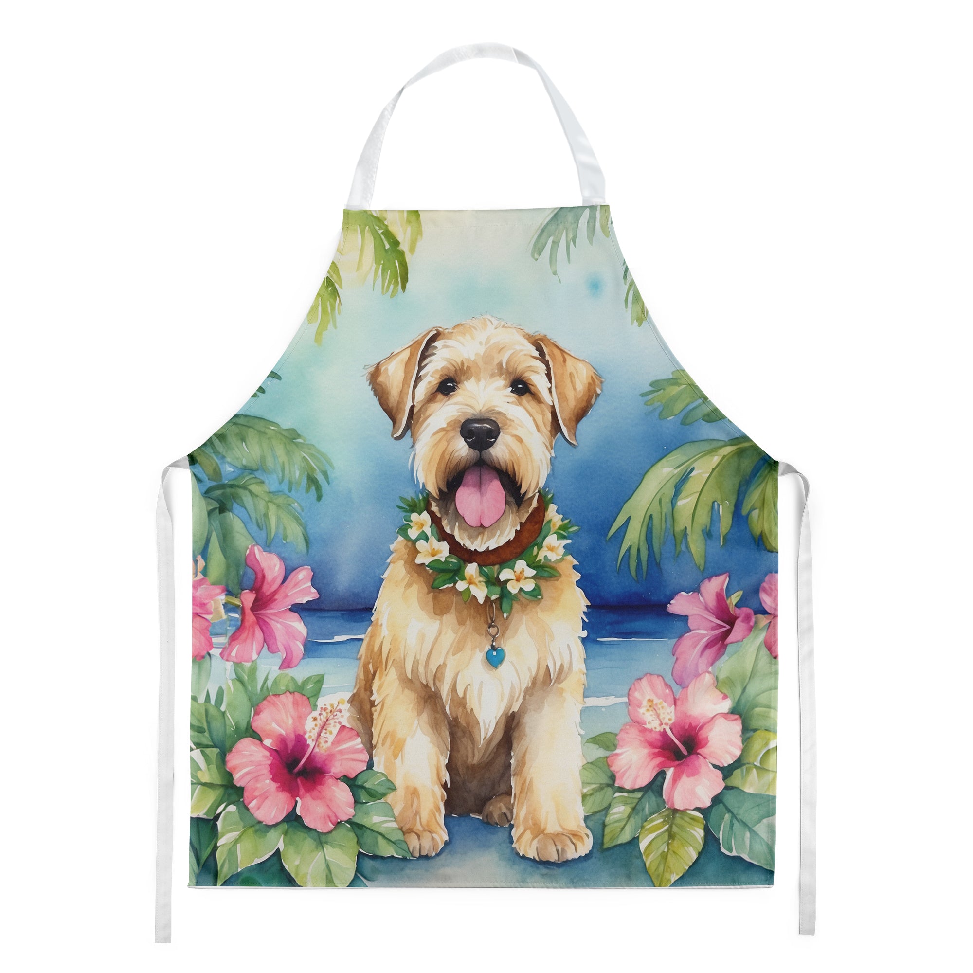 Wheaten Terrier Luau Apron Cooking Kitchen Server Baking Crafts Gardening for Adult Women Men, Unisex, Large, Multicolor