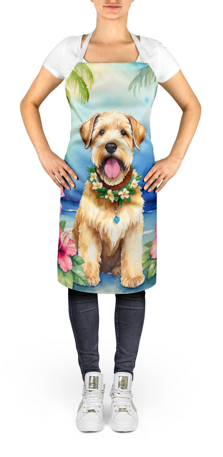 Wheaten Terrier Luau Apron Cooking Kitchen Server Baking Crafts Gardening for Adult Women Men, Unisex, Large, Multicolor
