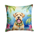 Wheaten Terrier Luau Decorative Throw Pillow 18x18 Indoor Outdoor Accent Cushion, Fabric Cover with Insert for Sofa, Bed, Porch & Living Room
