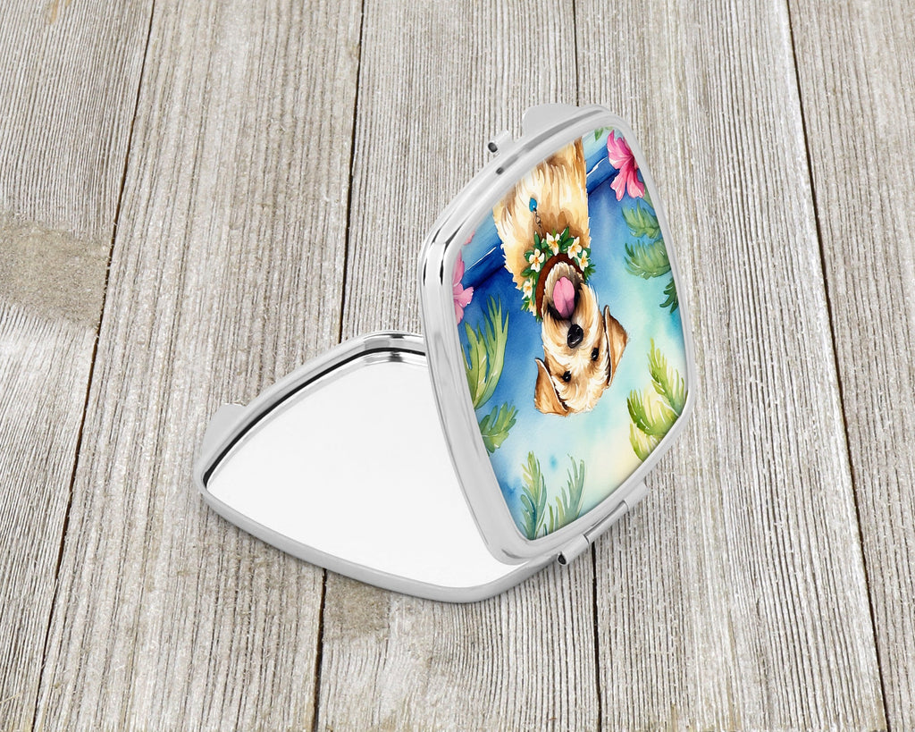 Wheaten Terrier Luau Compact Mirror Decorative Travel Makeup Mirror for Women Girls Gifts Pocket Makeup Mirror Folding Handheld