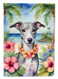 Whippet Luau House Flag 28x40 Porch Sleeve Pole Decorative Outside Yard Banner Artwork Wall Hanging, Polyester