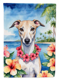 Whippet Luau House Flag 28x40 Porch Sleeve Pole Decorative Outside Yard Banner Artwork Wall Hanging, Polyester