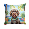 Wirehaired Pointing Griffon Luau Decorative Throw Pillow 18x18 Indoor Outdoor Accent Cushion, Fabric Cover with Insert for Sofa, Bed, Porch & Living Room