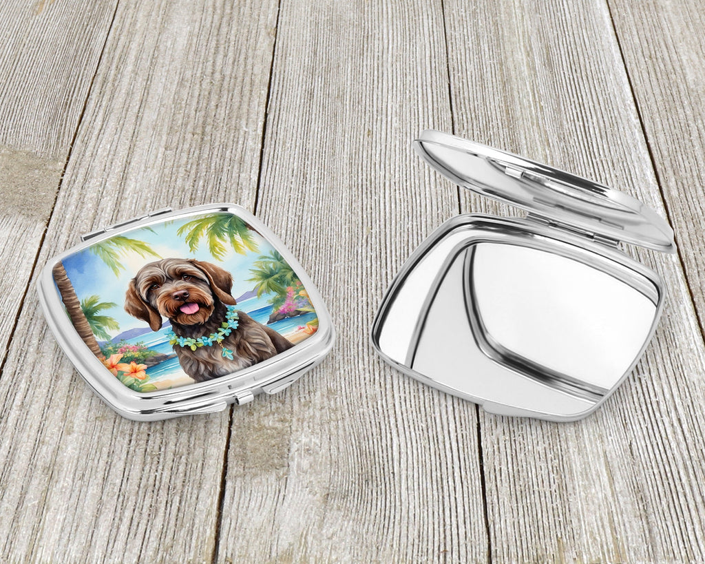 Wirehaired Pointing Griffon Luau Compact Mirror Decorative Travel Makeup Mirror for Women Girls Gifts Pocket Makeup Mirror Folding Handheld