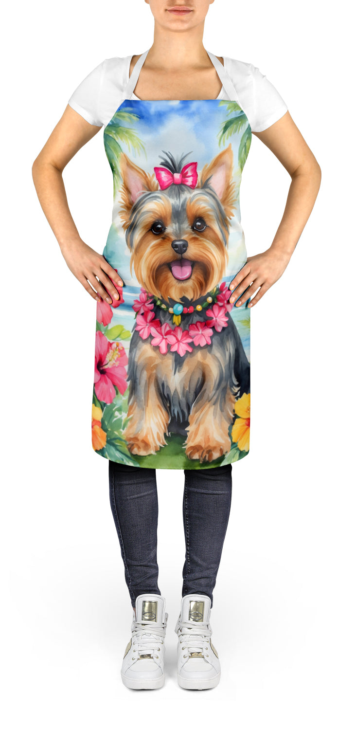 Yorkshire Terrier Luau Apron Cooking Kitchen Server Baking Crafts Gardening for Adult Women Men, Unisex, Large, Multicolor