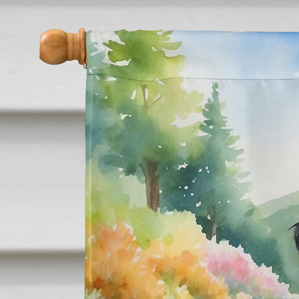 Affenpinscher Spring Garden House Flag 28x40 Porch Sleeve Pole Decorative Outside Yard Banner Artwork Wall Hanging, Polyester