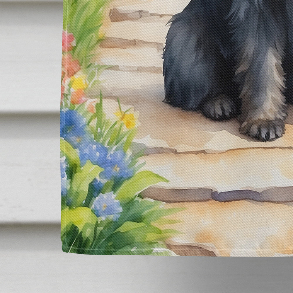 Affenpinscher Spring Garden House Flag 28x40 Porch Sleeve Pole Decorative Outside Yard Banner Artwork Wall Hanging, Polyester