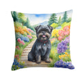 Affenpinscher Spring Garden Decorative Throw Pillow 18x18 Indoor Outdoor Accent Cushion, Fabric Cover with Insert for Sofa, Bed, Porch & Living Room