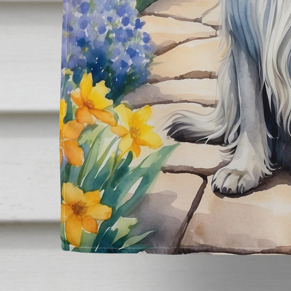 Afghan Hound Spring Garden House Flag 28x40 Porch Sleeve Pole Decorative Outside Yard Banner Artwork Wall Hanging, Polyester