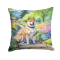Akita Spring Garden Decorative Throw Pillow 18x18 Indoor Outdoor Accent Cushion, Fabric Cover with Insert for Sofa, Bed, Porch & Living Room