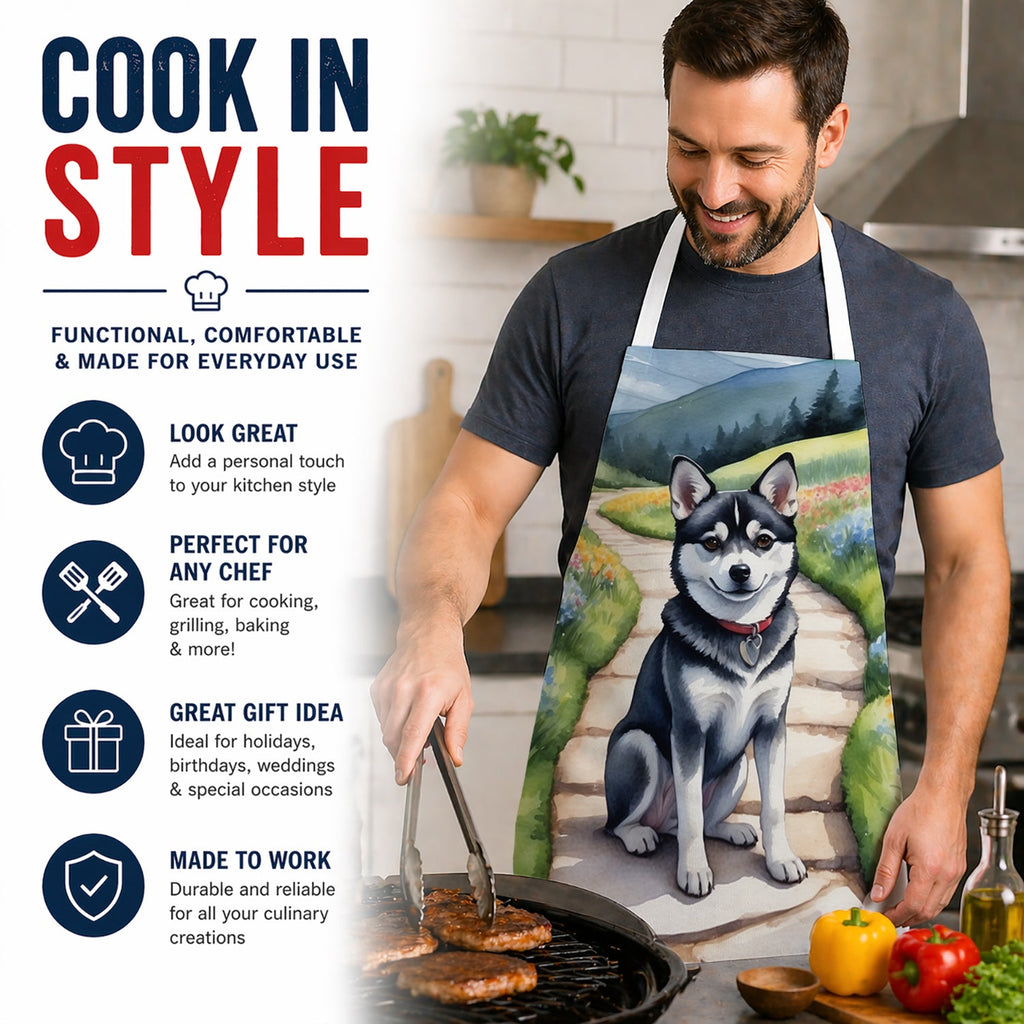 Alaskan Klee Kai Spring Garden Apron Cooking Kitchen Server Baking Crafts Gardening for Adult Women Men, Unisex, Large, Multicolor