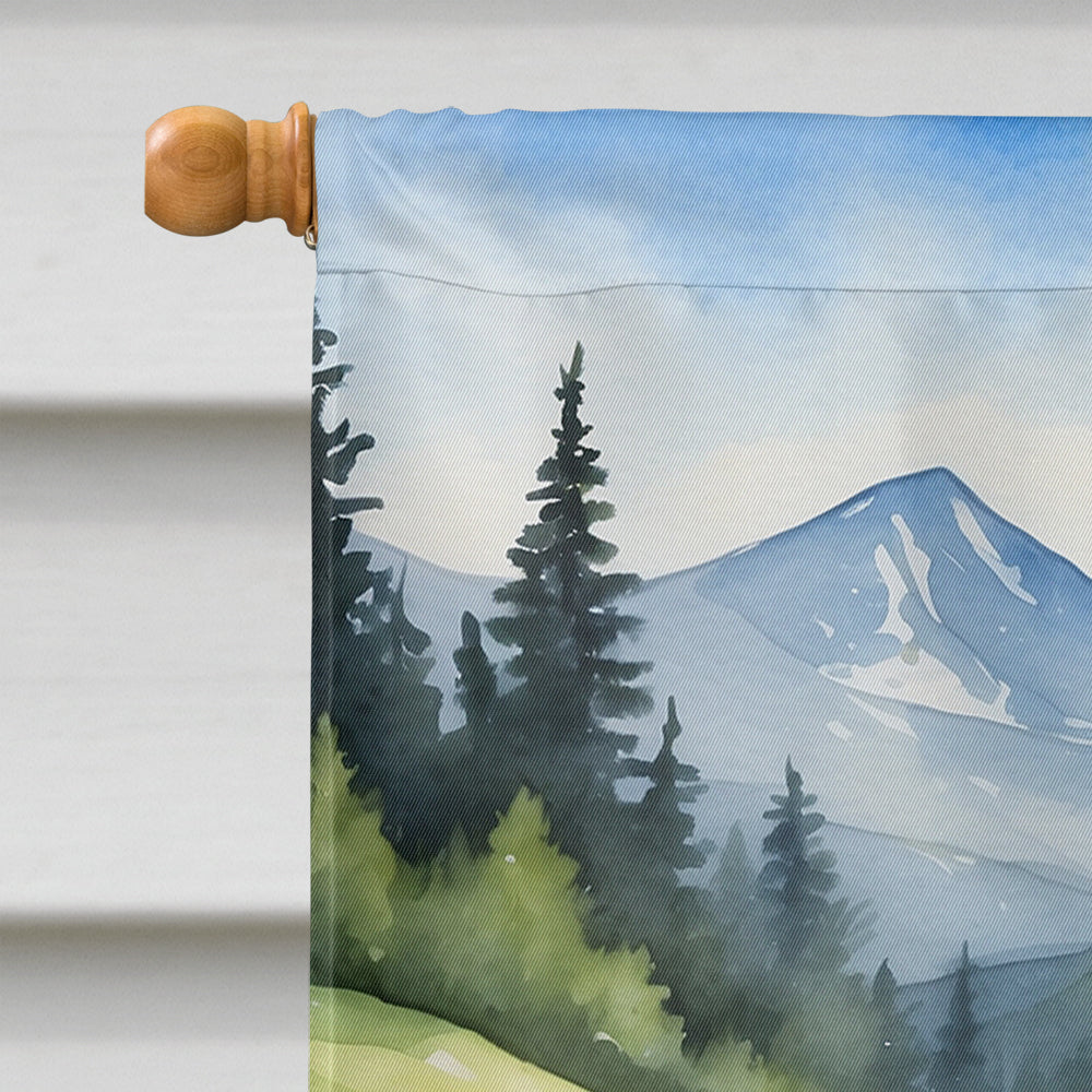 Alaskan Klee Kai Spring Garden House Flag 28x40 Porch Sleeve Pole Decorative Outside Yard Banner Artwork Wall Hanging, Polyester