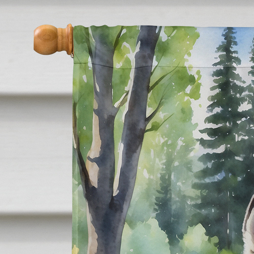 Alaskan Malamute Spring Garden House Flag 28x40 Porch Sleeve Pole Decorative Outside Yard Banner Artwork Wall Hanging, Polyester