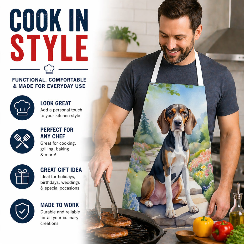American English Coonhound Spring Garden Apron Cooking Kitchen Server Baking Crafts Gardening for Adult Women Men, Unisex, Large, Multicolor