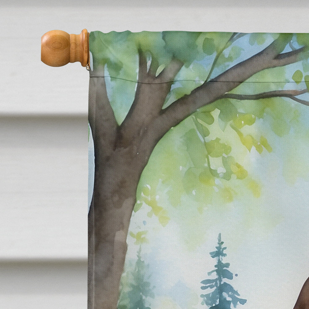 American English Coonhound Spring Garden House Flag 28x40 Porch Sleeve Pole Decorative Outside Yard Banner Artwork Wall Hanging, Polyester