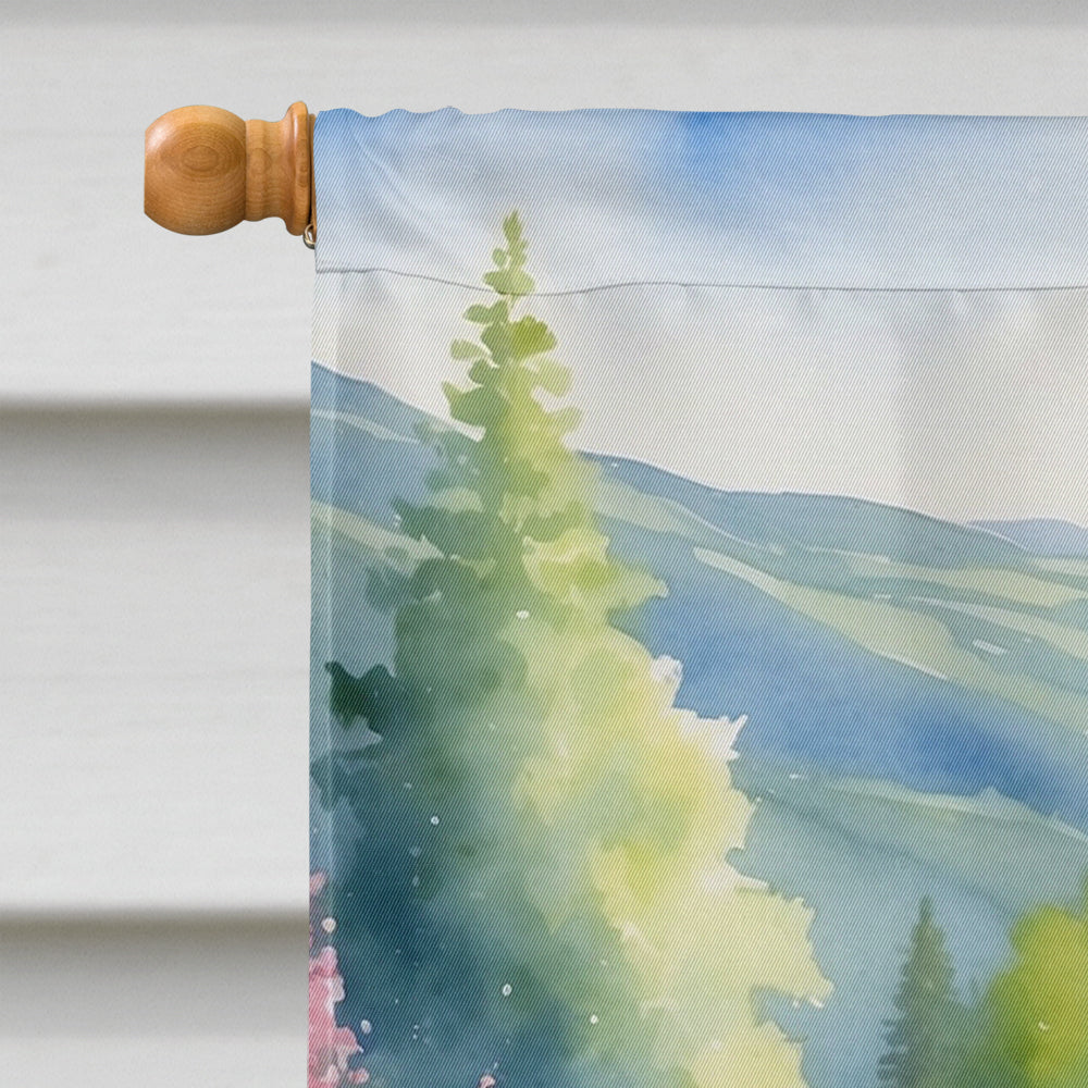 American Eskimo Spring Garden House Flag 28x40 Porch Sleeve Pole Decorative Outside Yard Banner Artwork Wall Hanging, Polyester