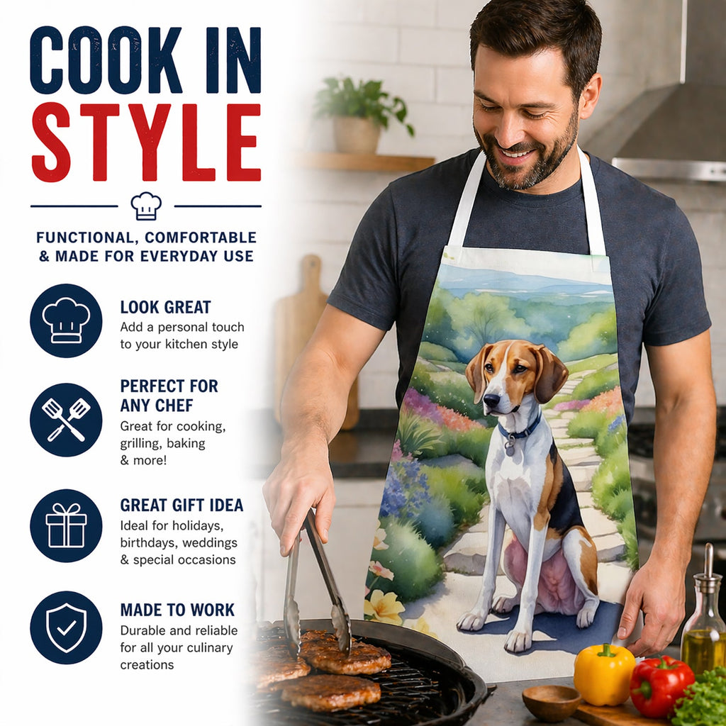 American Foxhound Spring Garden Apron Cooking Kitchen Server Baking Crafts Gardening for Adult Women Men, Unisex, Large, Multicolor