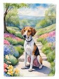 American Foxhound Spring Garden House Flag 28x40 Porch Sleeve Pole Decorative Outside Yard Banner Artwork Wall Hanging, Polyester