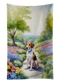 American Foxhound Spring Garden Kitchen Towel Velour Plush Front and Cotton Loop Back Machine Washable