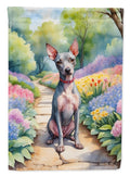 American Hairless Terrier Spring Garden House Flag 28x40 Porch Sleeve Pole Decorative Outside Yard Banner Artwork Wall Hanging, Polyester