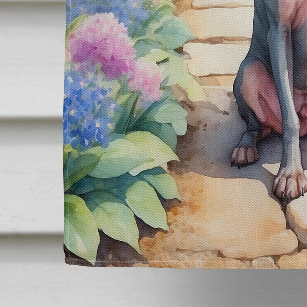 American Hairless Terrier Spring Garden House Flag 28x40 Porch Sleeve Pole Decorative Outside Yard Banner Artwork Wall Hanging, Polyester