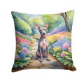 American Hairless Terrier Spring Garden Decorative Throw Pillow 18x18 Indoor Outdoor Accent Cushion, Fabric Cover with Insert for Sofa, Bed, Porch & Living Room