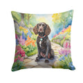 American Water Spaniel Spring Garden Decorative Throw Pillow 18x18 Indoor Outdoor Accent Cushion, Fabric Cover with Insert for Sofa, Bed, Porch & Living Room