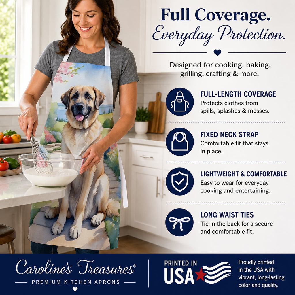 Anatolian Shepherd Spring Garden Apron Cooking Kitchen Server Baking Crafts Gardening for Adult Women Men, Unisex, Large, Multicolor