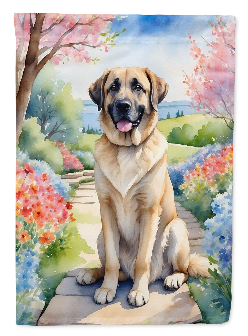 Anatolian Shepherd Spring Garden House Flag 28x40 Porch Sleeve Pole Decorative Outside Yard Banner Artwork Wall Hanging, Polyester