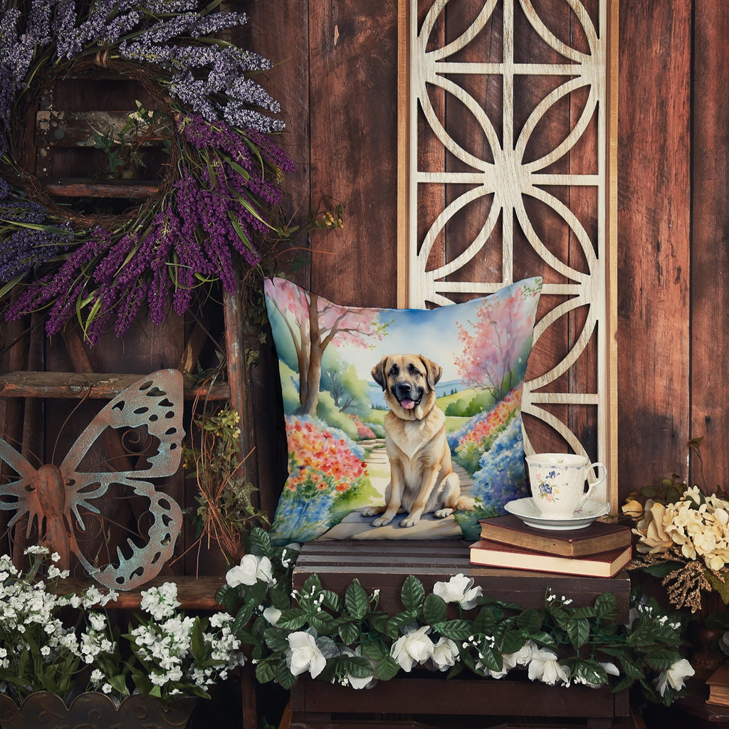 Anatolian Shepherd Spring Garden Decorative Throw Pillow 18x18 Indoor Outdoor Accent Cushion, Fabric Cover with Insert for Sofa, Bed, Porch & Living Room