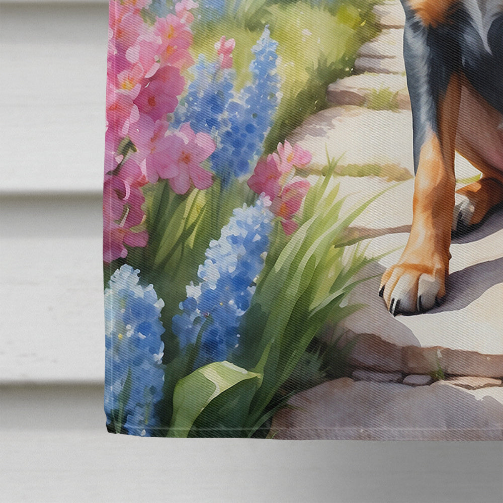Australian Cattle Dog Spring Garden House Flag 28x40 Porch Sleeve Pole Decorative Outside Yard Banner Artwork Wall Hanging, Polyester