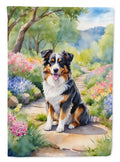 Australian Shepherd Spring Garden House Flag 28x40 Porch Sleeve Pole Decorative Outside Yard Banner Artwork Wall Hanging, Polyester