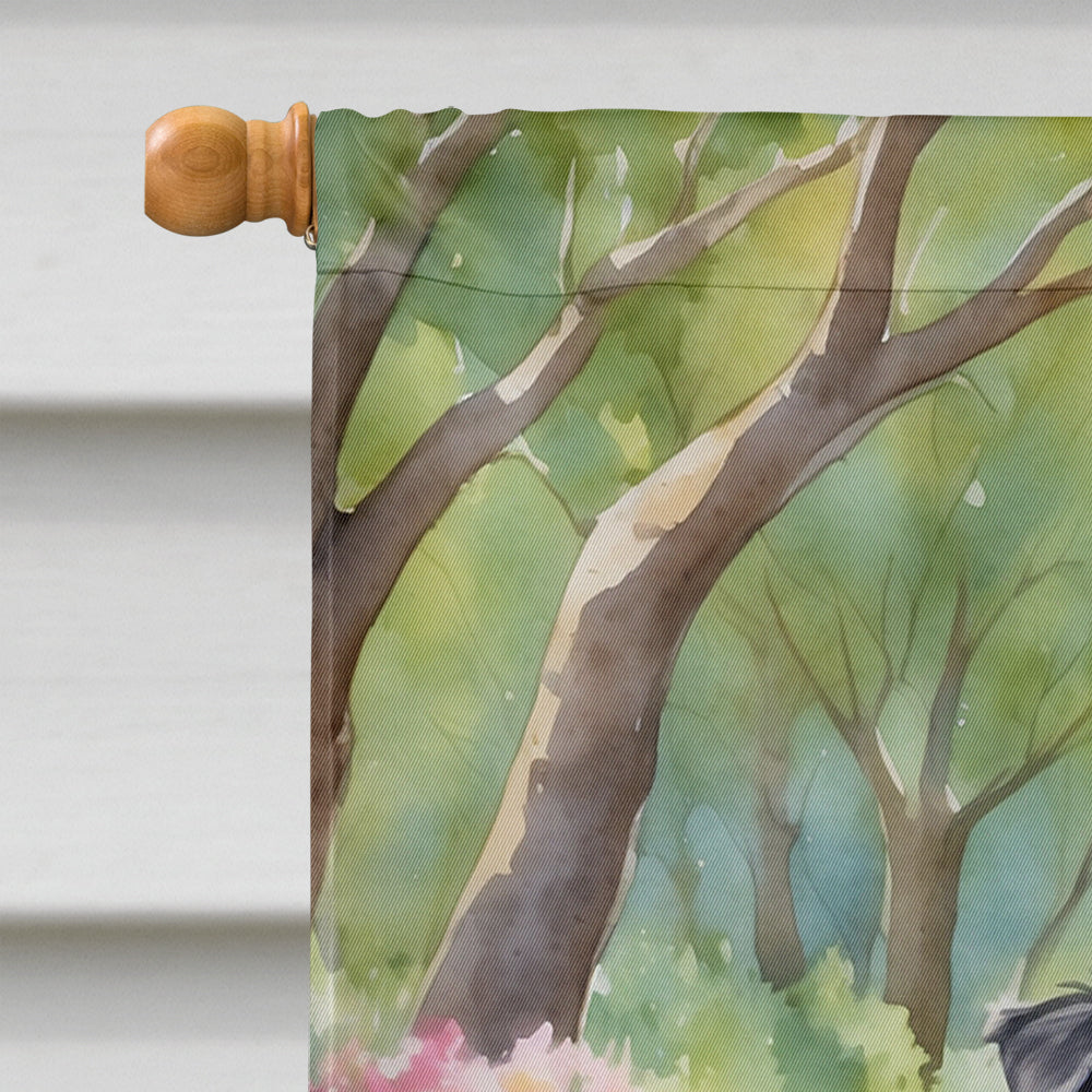 Australian Shepherd Spring Garden House Flag 28x40 Porch Sleeve Pole Decorative Outside Yard Banner Artwork Wall Hanging, Polyester