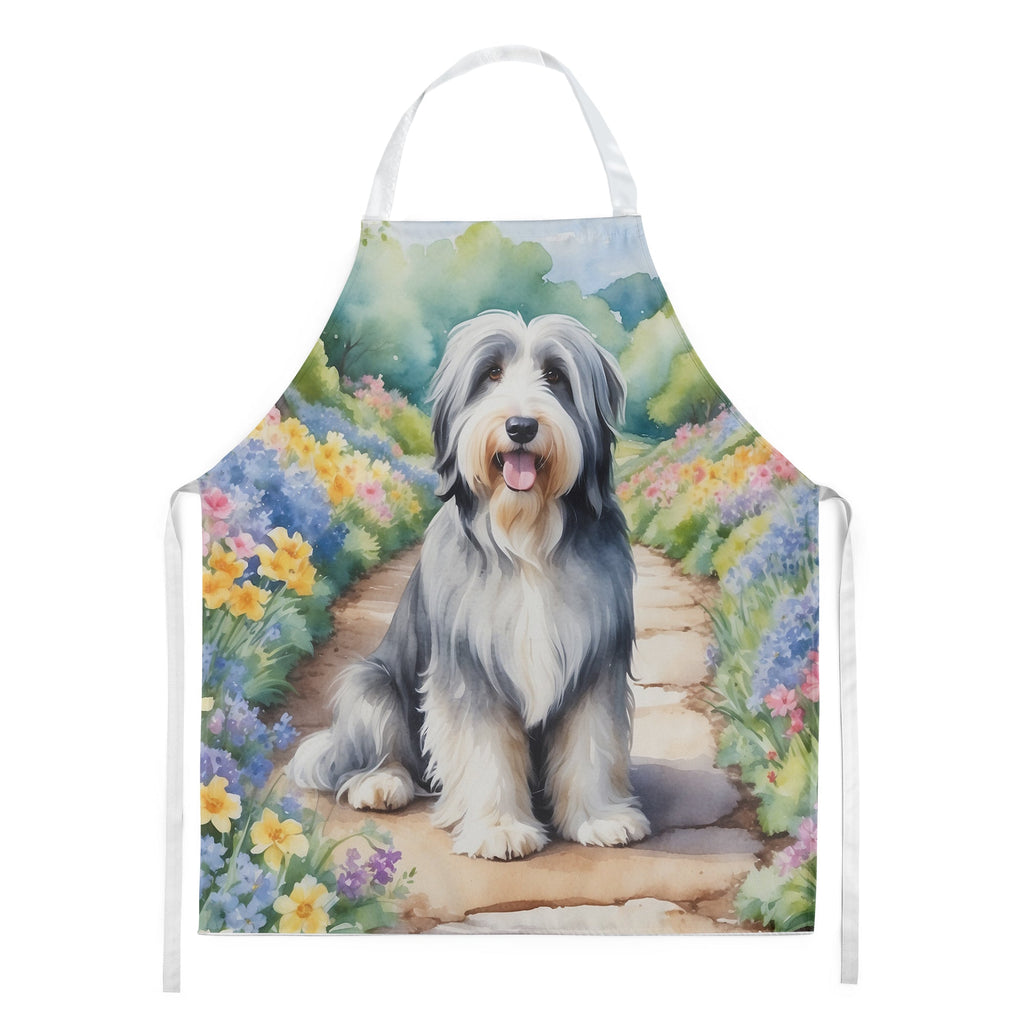 Bearded Collie Spring Garden Apron Cooking Kitchen Server Baking Crafts Gardening for Adult Women Men, Unisex, Large, Multicolor